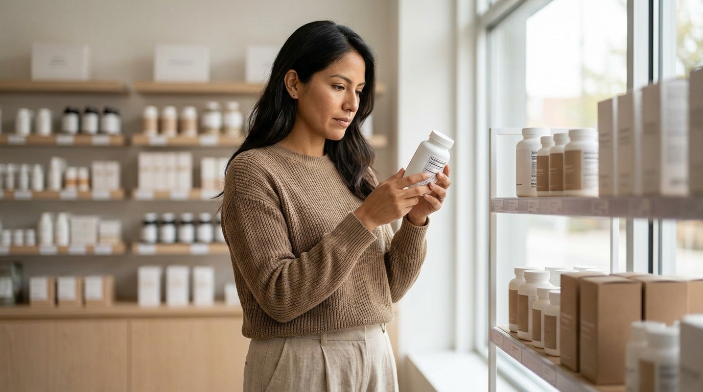 Cómo leer la etiqueta de un multivitamínico (sin que te vean la cara)